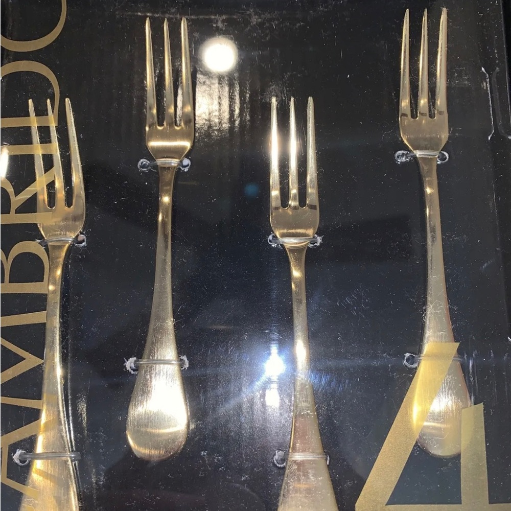 Set of 4 Cocktail Forks Gold charcuterie board